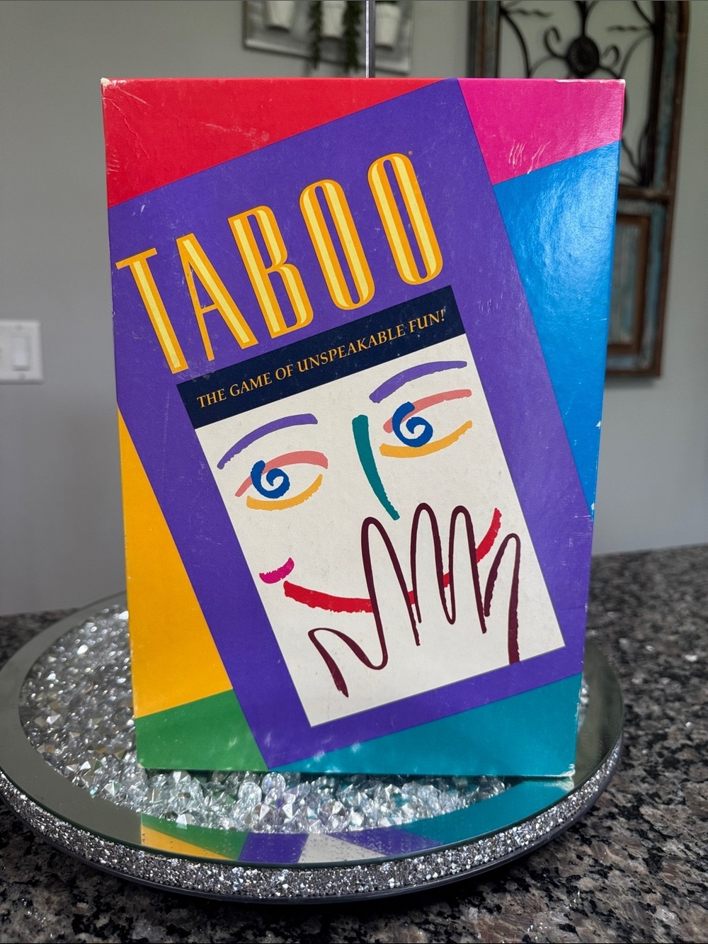 Milton Bradley vintage Taboo Party Board Game Colorful Graphic Box